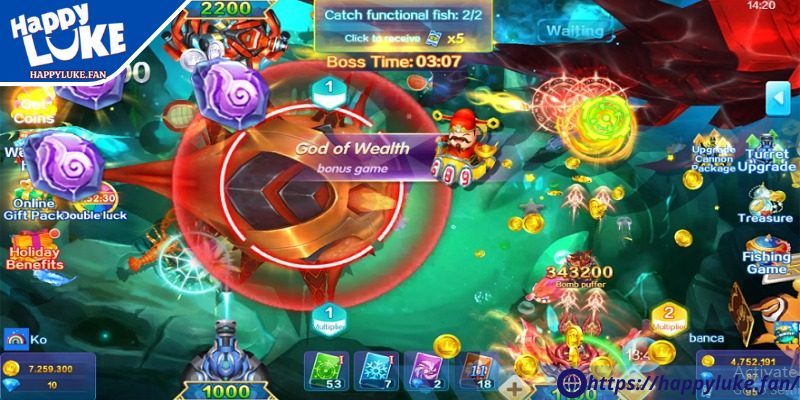 Nhiều nhiệm vụ thú vị tại 3 Gods Fishing 